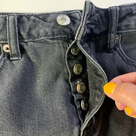 American Eagle Outfitters Black Distressed Denim Mini Skirt - Picture 5 of 8